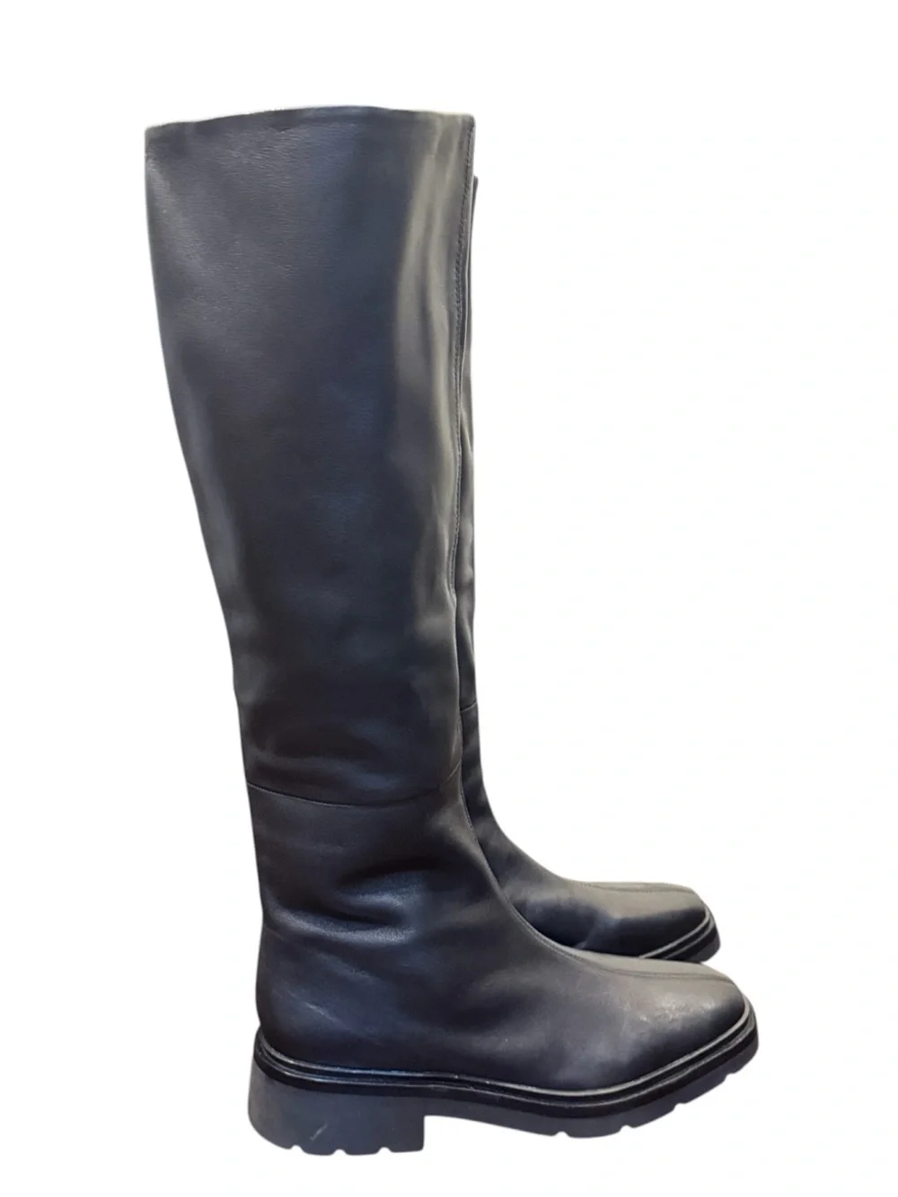 Vince Women’s Rune Leather Knee-High Pull On Riding Style Black Boot sz 10